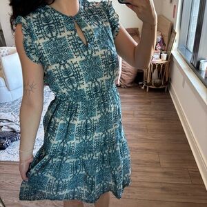 Finley Caroline Sleeveless Geo-Print Ruffle Mini Dress size XXS